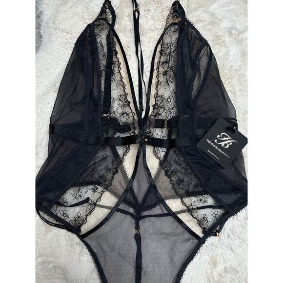 Honey Birdette EMMA🖤 Black Floral Lace Bodysuit Small - Picture 2 of 3